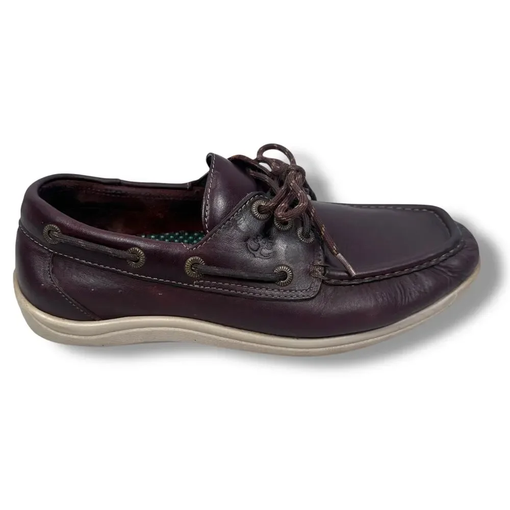 SAS Decksider Lace Up Boat Shoes Men’s 8.5 W New Briar Leather Comfort‎ Cordovan